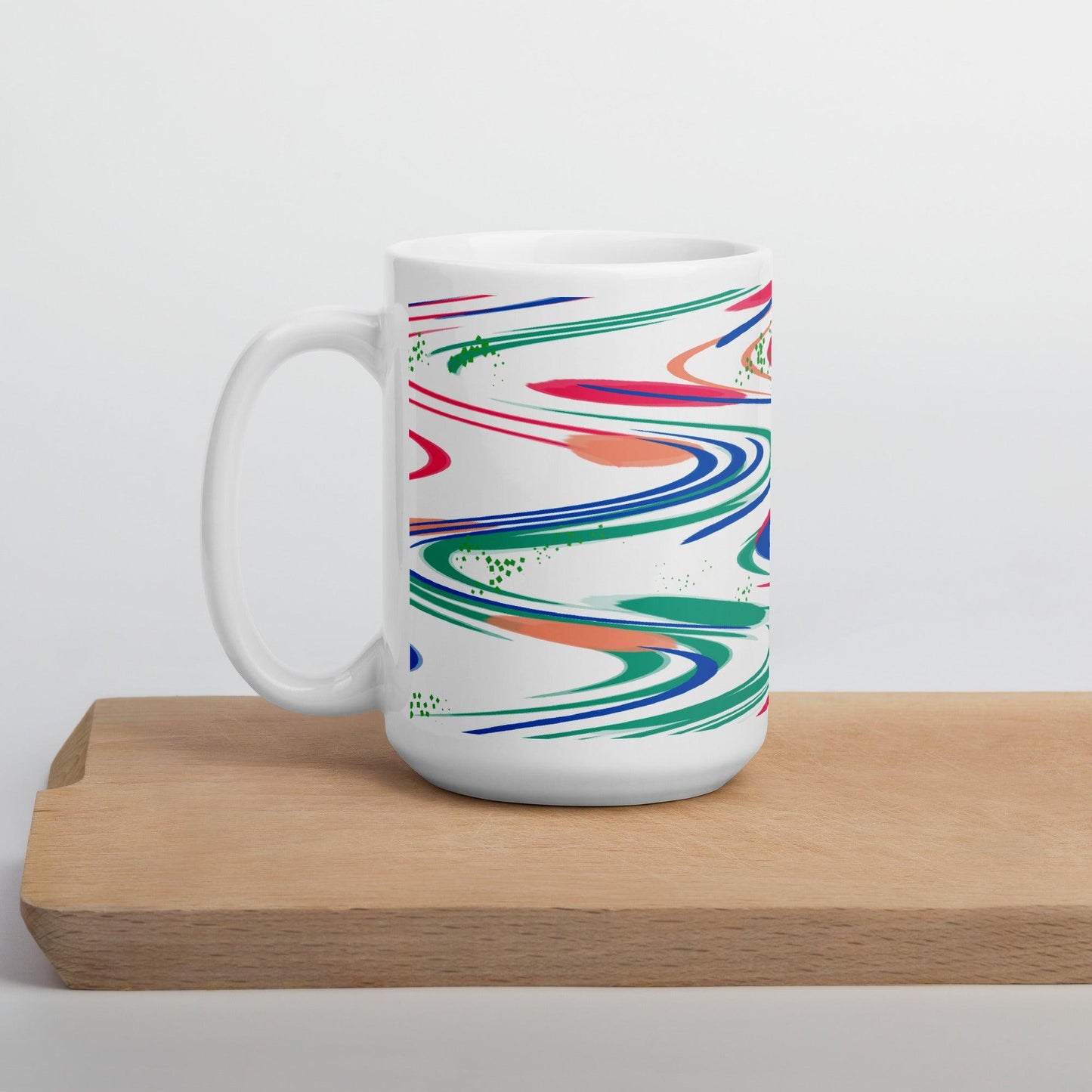 Spaced Out Mug in Hot Pink, Blue, and Green - Artfully Jonesy Designs