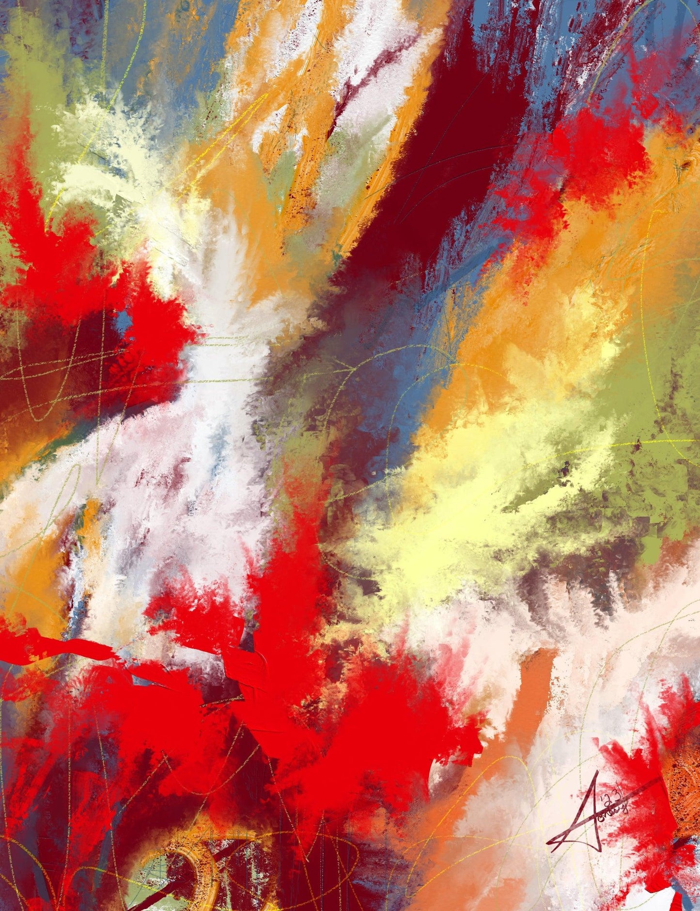 Scattered Emotions (18"×24") - Artfully Jonesy Designs